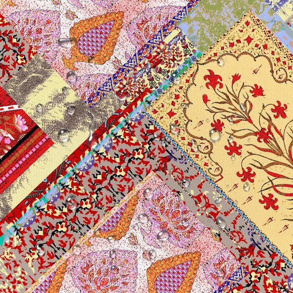 Boho Bohemian Bathroom Country Decor Patchwork Floral Shower Curtain NEW - Picture 5 of 6